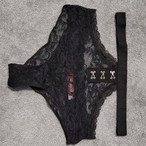 Adore Me "Temperance" Lace Cheeky Panty, Black, Medium